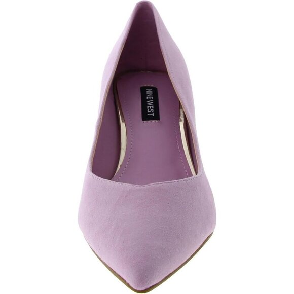 Nine West Womens Light Pink Leather Closed Pointed Toe Kitten Heels Pumps Shoes - Picture 3 of 3